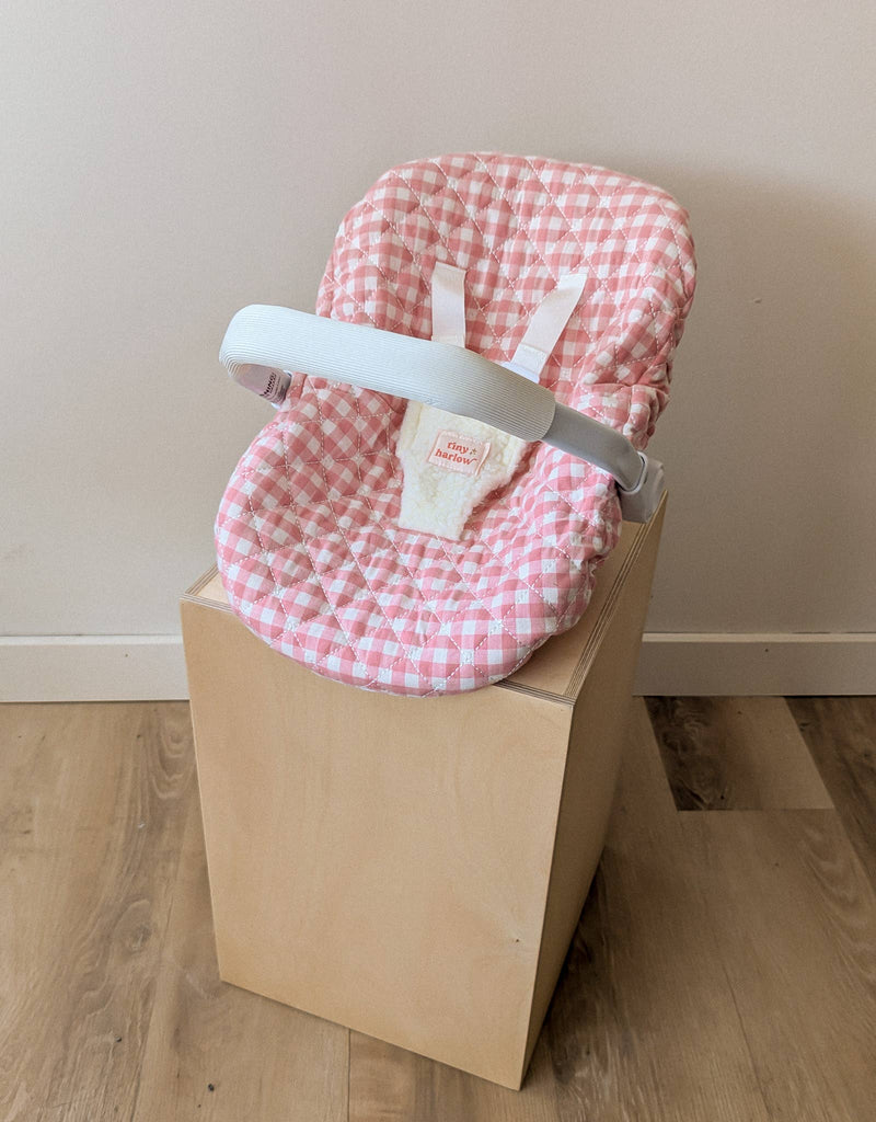 Doll Car Seat - Pink Gigham - Tiny Harlow