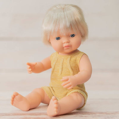 Colourful Doll Cauca Girl Hearing Implant 15'' Ochre rompers