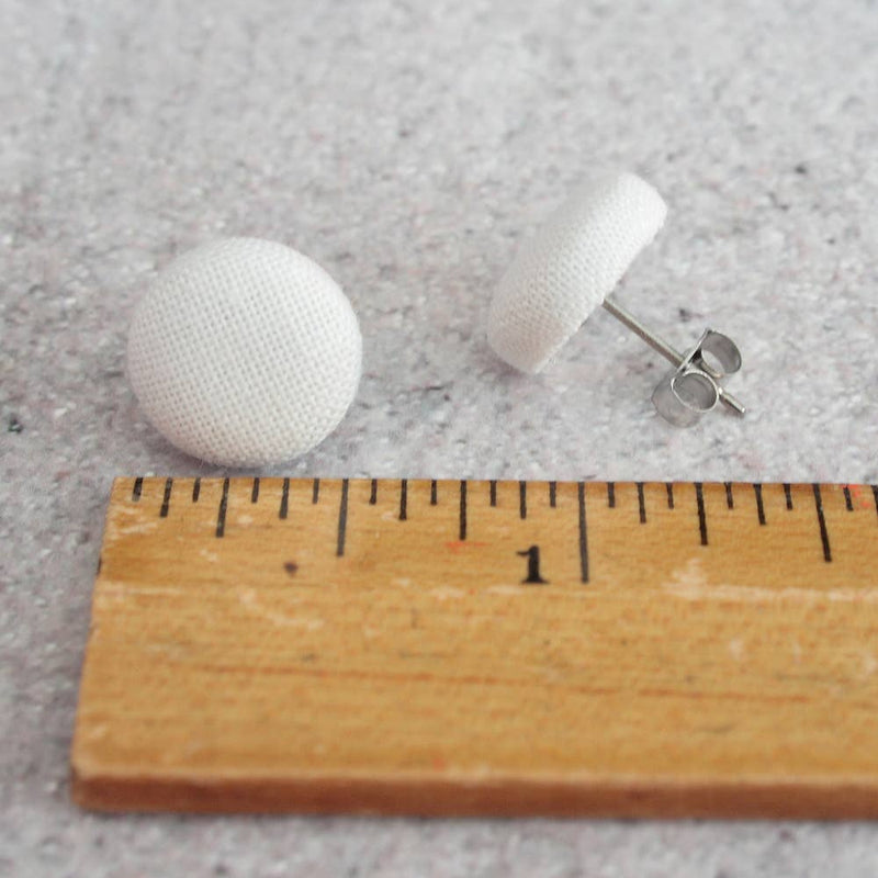 Camp Fabric Button Earrings