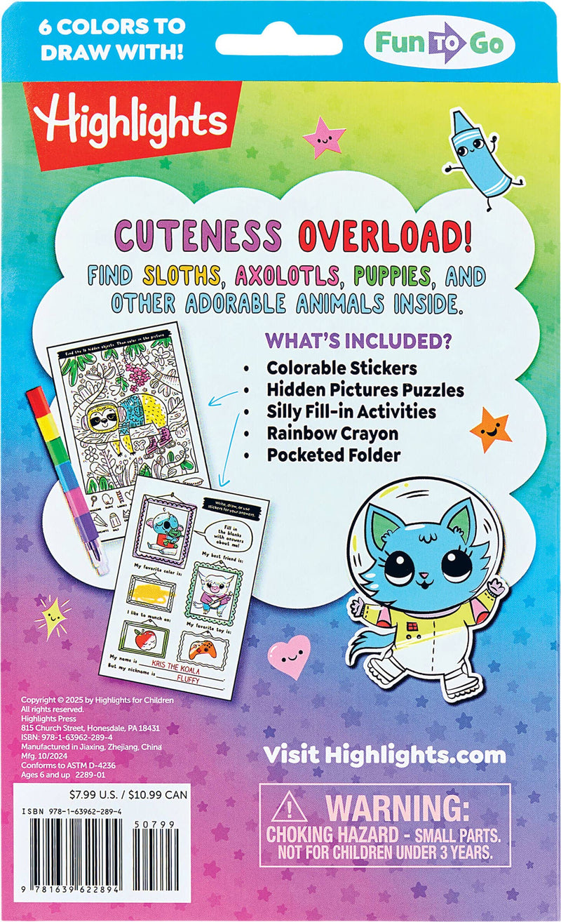 Adorable Animals Color-In Stickers and Puzzles