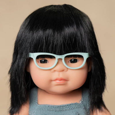 Colourful Doll Asian Girl Glasses 15” Lead color rompers