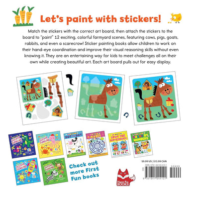 First Fun Sticker Painting: Farm Animals-12 Colorful Scenes