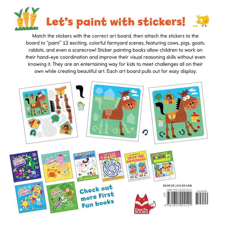 First Fun Sticker Painting: Farm Animals-12 Colorful Scenes