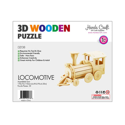 3D Wooden Puzzle: Locomotive