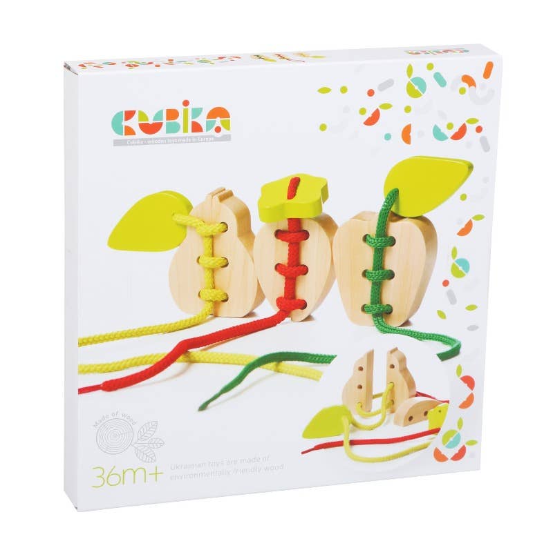 Cubika Wooden Lacing Toy Set Fruits