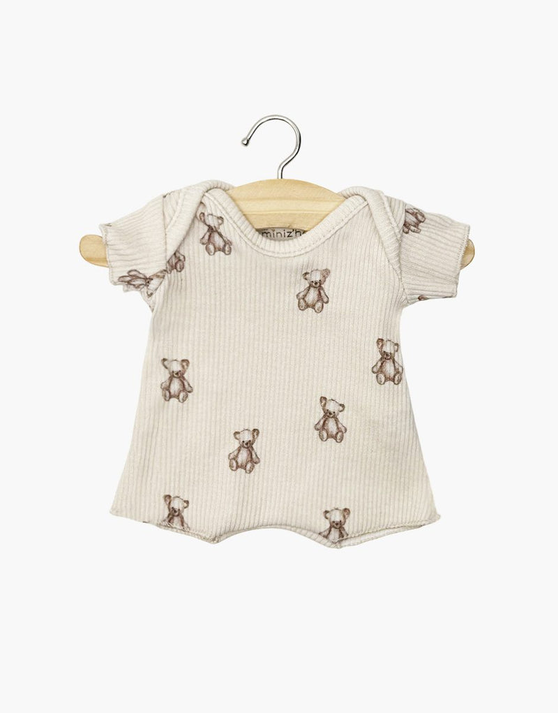 Ribbed knit bodysuit shorty with little bears -  Babies Collection