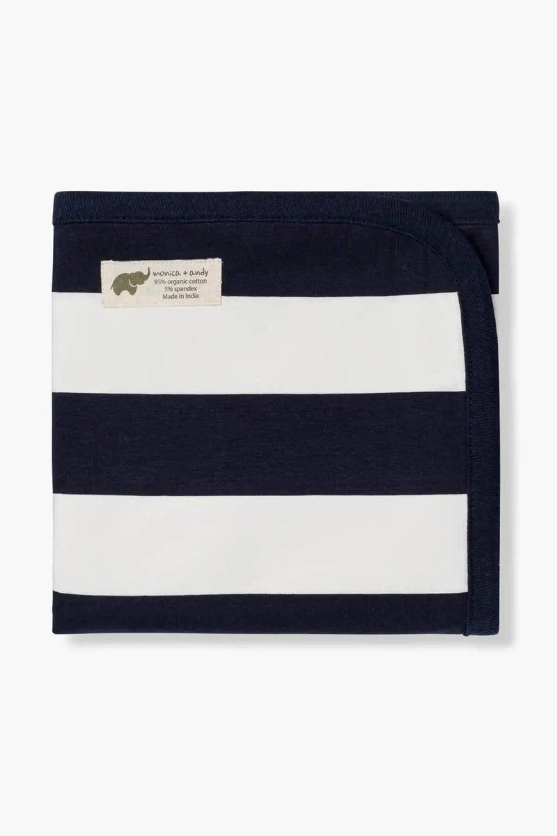 Coming Home Baby Blanket - Blue Cabana Stripe