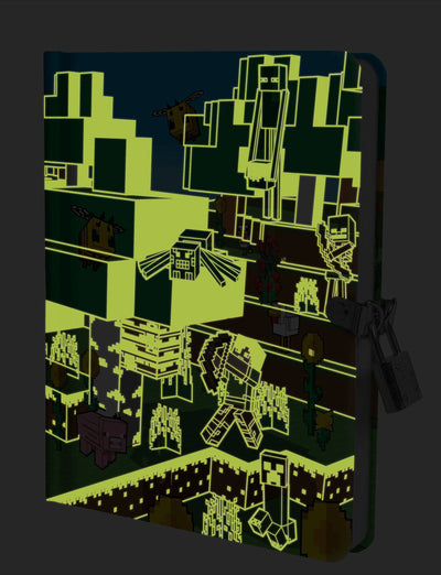 Minecraft: Mobs Glow-in-the-Dark Lock & Key Diary