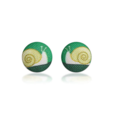 Snail Fabric Button Earrings