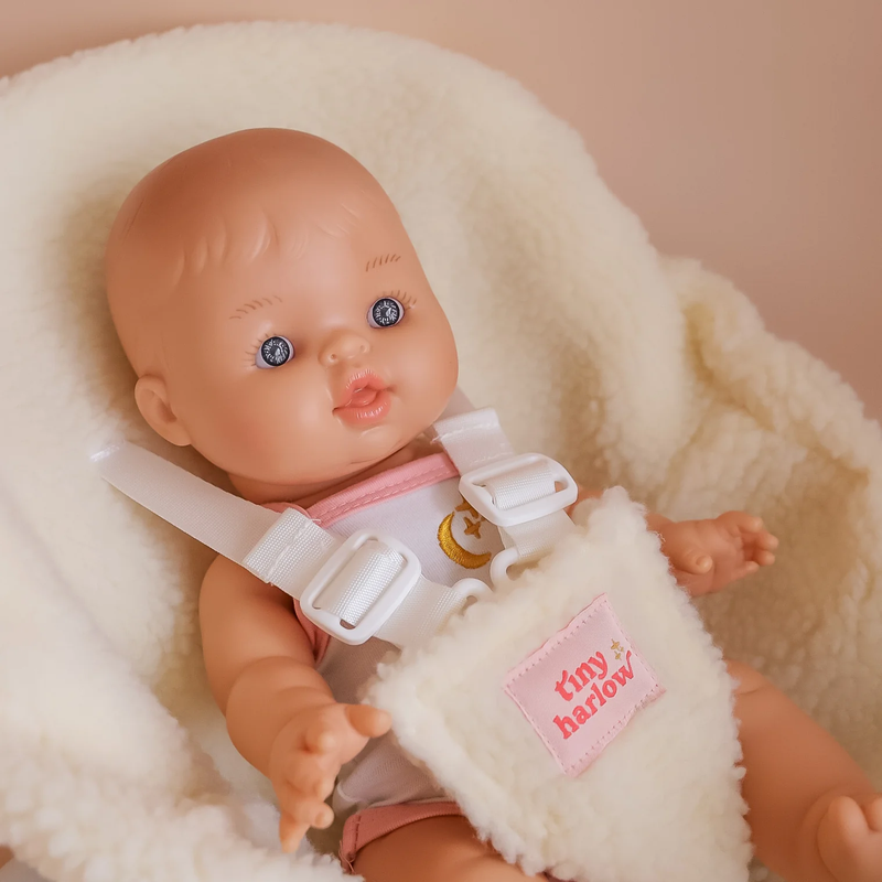 Doll Car Seat - Cherry gingham - Tiny Harlow