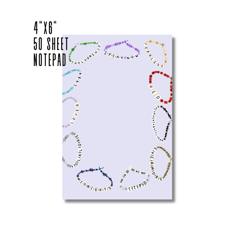 Eras Friendship Bracelets Notepad | 4x6" 50 sheets