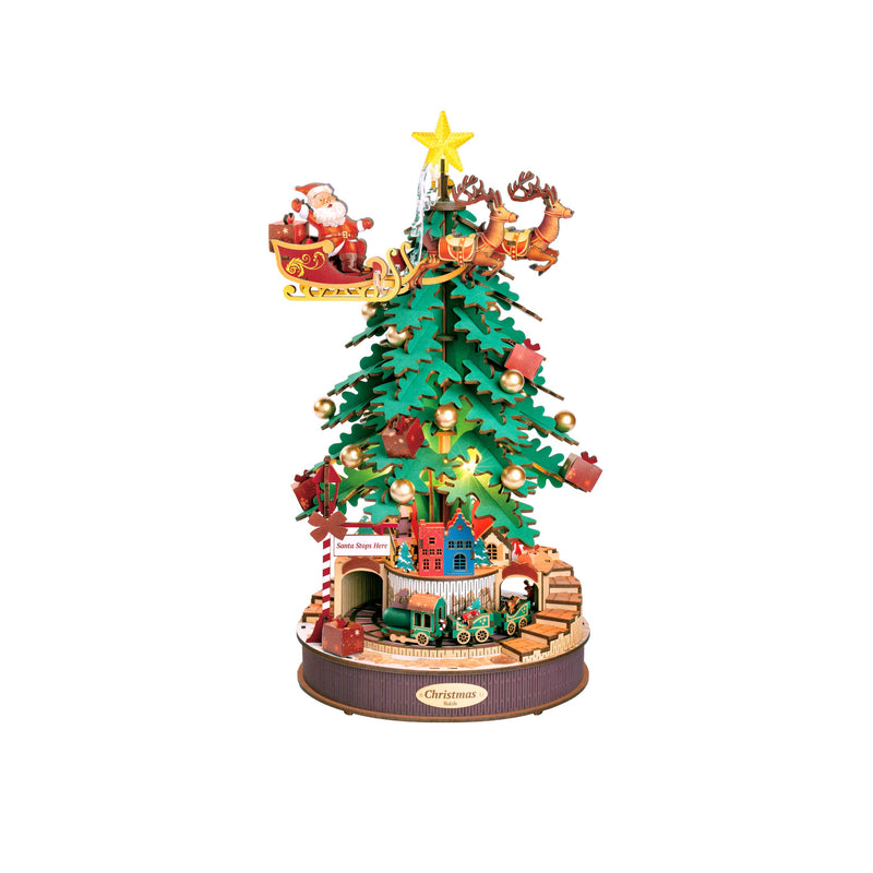 DIY 3D Wooden Puzzle Music Box: Christmas Melody Tree