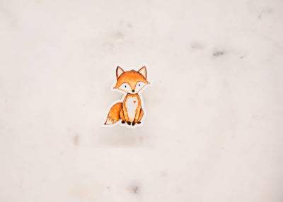 Cute Little Fox Clear, Vinyl Sticker, 3x3 in