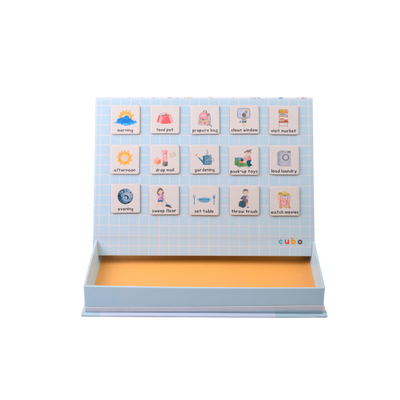 Cubo Sticky Schedules magnetic Montessori Routine Cards