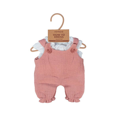 Miniland warm weather overall and blouse for dolls 12 5/8"