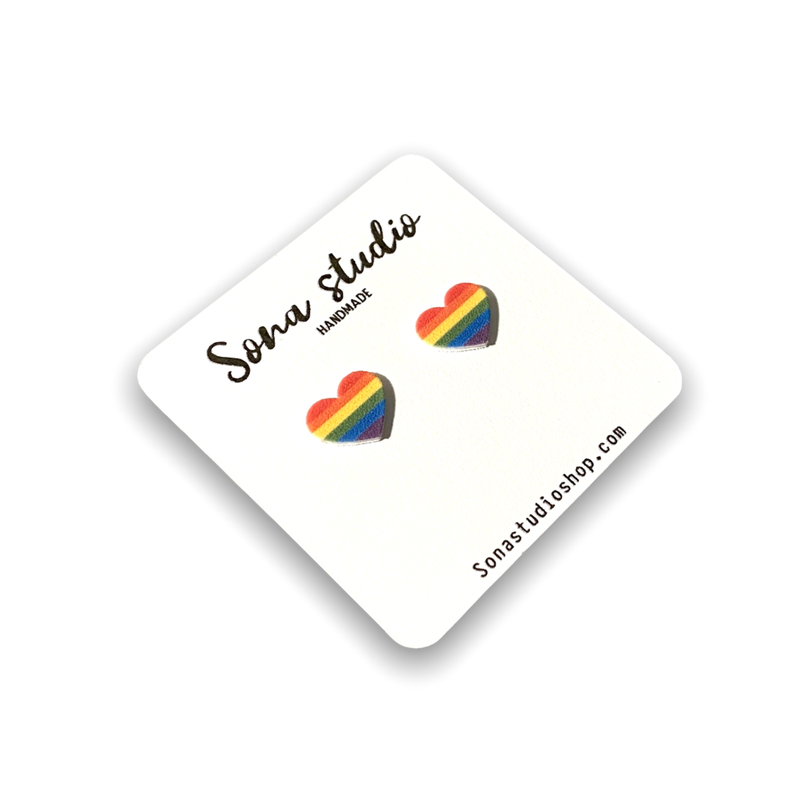 Rainbow Heart Earrings