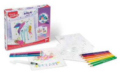 Aqua'Art Unicorn Metallized Watercolor Drawings 14 Piece Kit