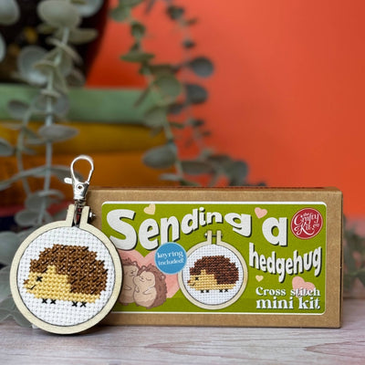 'Sending a hedgehug' Mini Matchbox Cross Stitch Kit