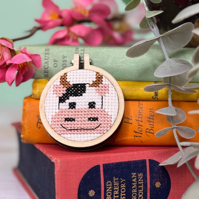 'Moody Cow!' Mini Matchbox Cross Stitch Kit