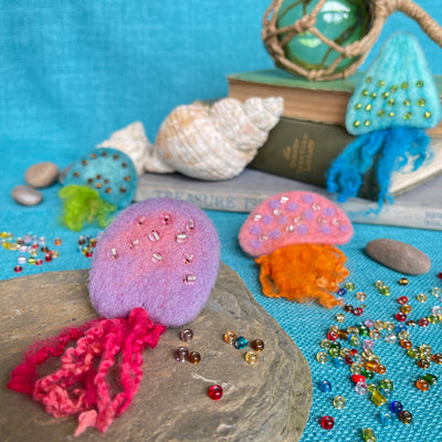 Jellyfish Brooches Needle Felting Craft Kit