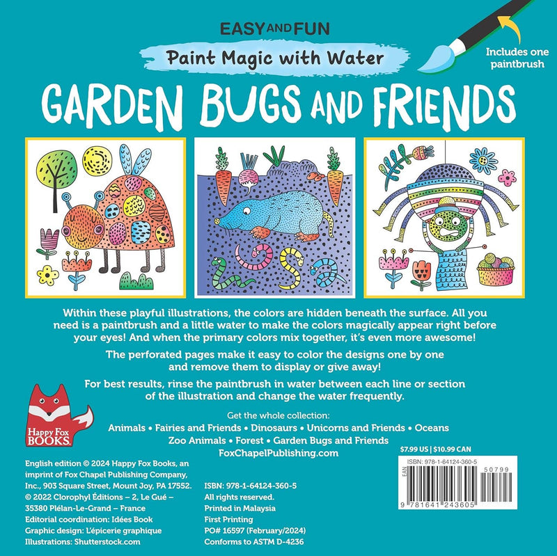 Garden Bugs and Friends - Easy and Fun Paint Magic with Water