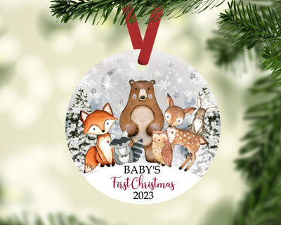 Baby's First Christmas Winter Woodland Animals Ornament: 2023