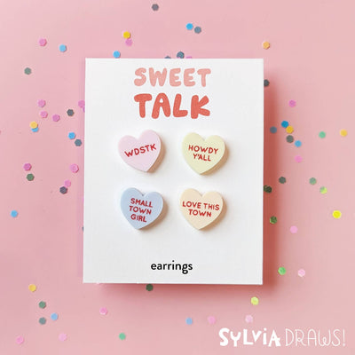 Sweet Talk Candy Heart Stud Earrings