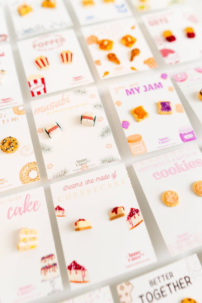 Pink Donut Clay Stud Earrings | Foodie Gift Dessert Gift