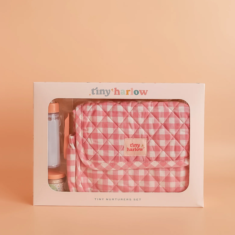 Tiny Nurturers Set - Pink Gingham - Tiny Harlow