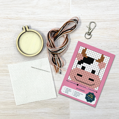 'Moody Cow!' Mini Matchbox Cross Stitch Kit