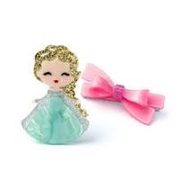 Cute Doll Gold Hair with Bow Hair Clips
