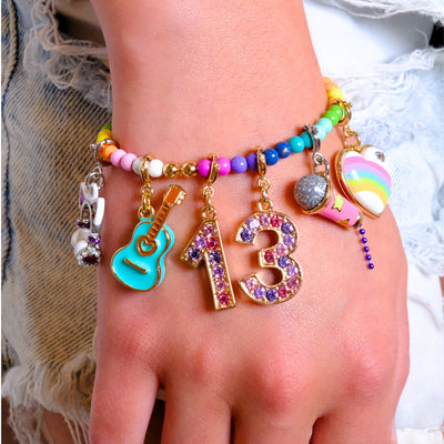Gold Pink Multi 6 Charm