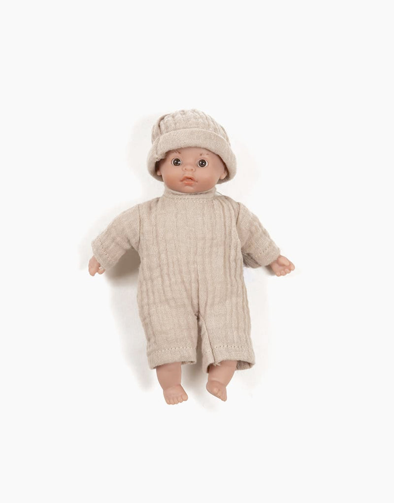Minis – Téo with Dark Eyes in Bodysuit and Pebble Hat