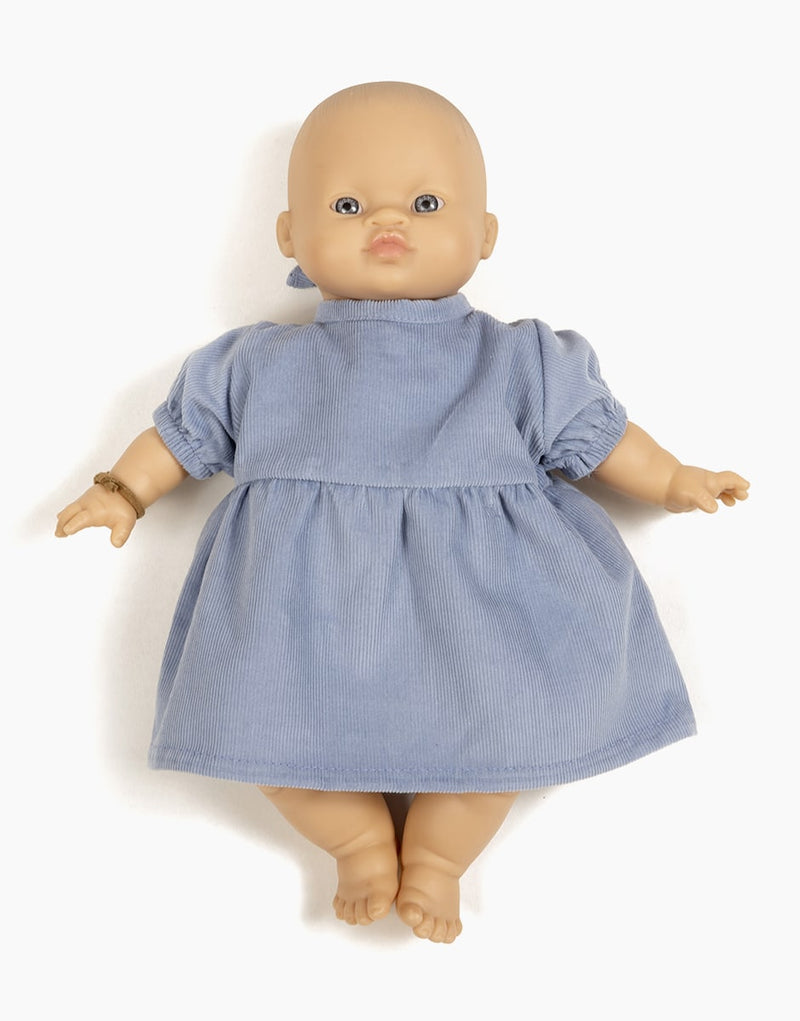 Babies – Faustine Dress with Balloon Sleeves in Artic Blue