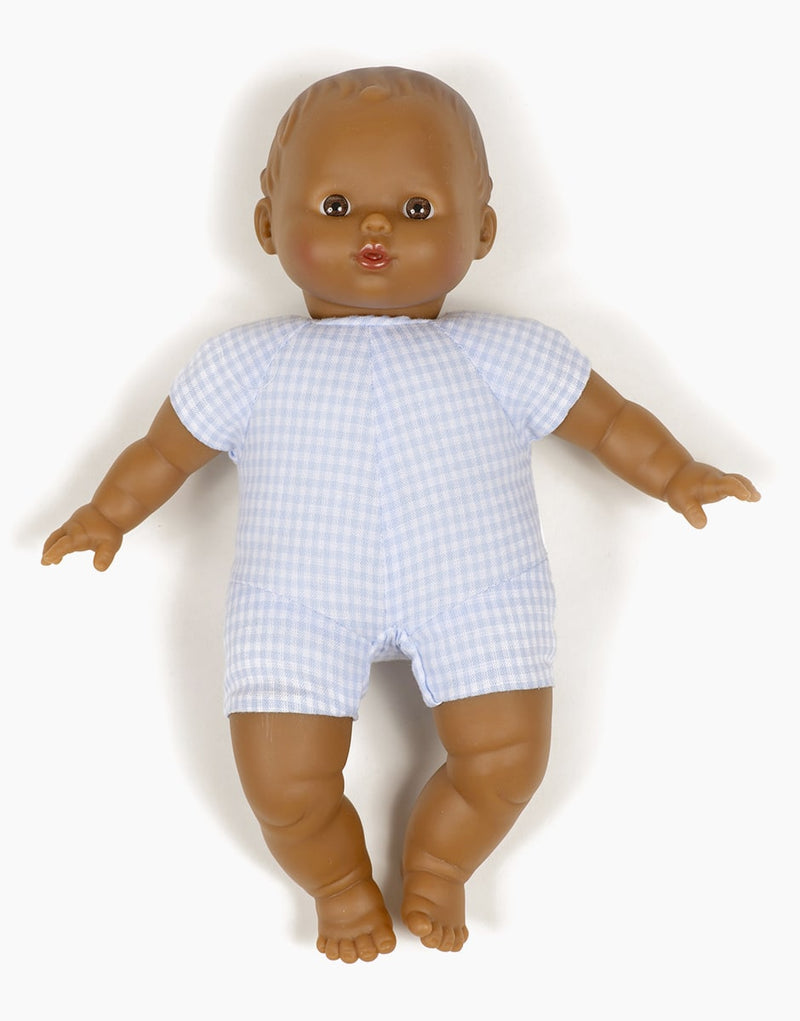 Lucas, Vintage Soft-Bodied Babies Collection in Blue Plaid