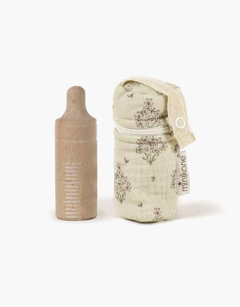 Wildflowers Baby Bottle Holder and Wooden Baby Bottle