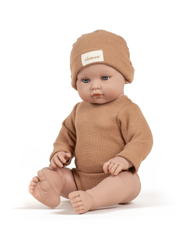 Bambinis – Andréa Long-Sleeved Bodysuit and Brown Sugar Honeycomb Hat Set