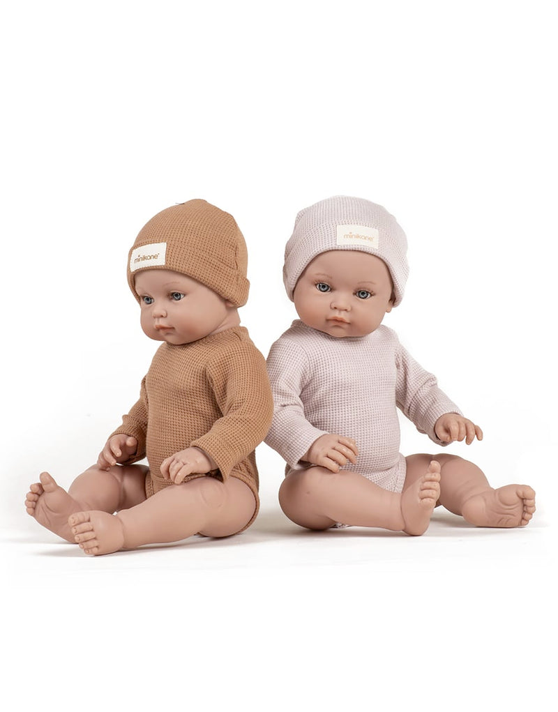 Bambinis – Andréa Long-Sleeved Bodysuit and Brown Sugar Honeycomb Hat Set