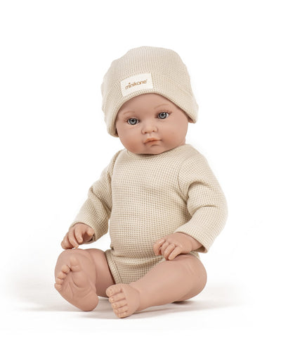 Bambinis – Andréa Long-Sleeved Bodysuit and Linen Honeycomb Hat Set