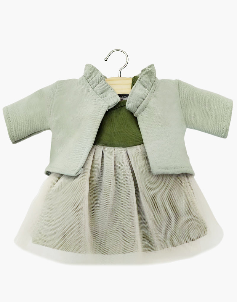 Rosella tutu and Claudia tea green cardigan set