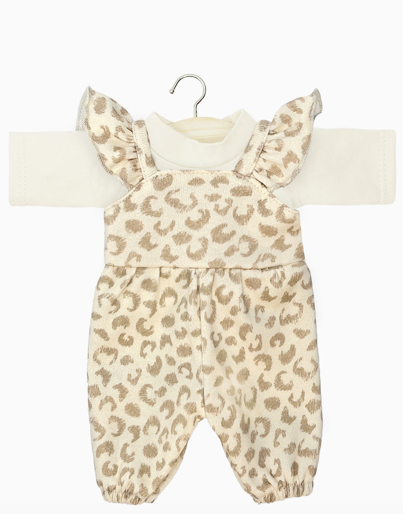 Claudie overalls set in Féline fleece and ecru undershirt