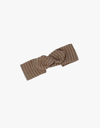 Babies – Hazelnut striped cotton round knot headband