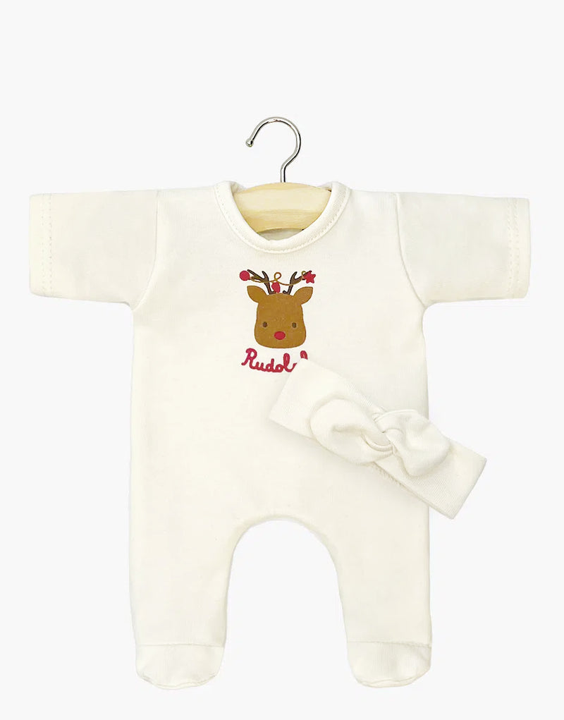 Babies – Sleep well Angel and ecru jersey headband “Rudolph”