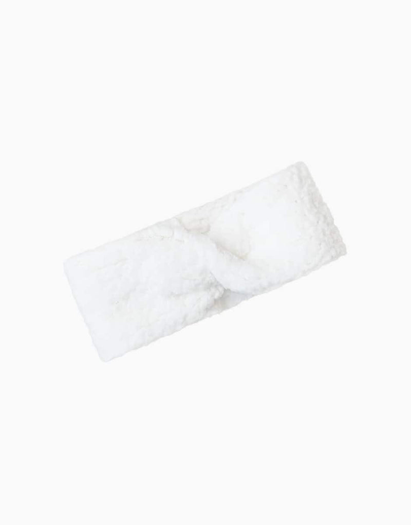 Margaret white sherpa crossover headband