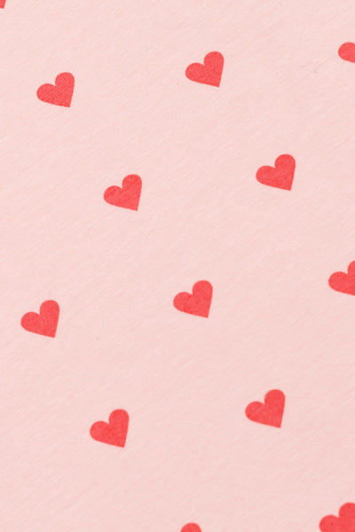Baby Top Knot Cap - Pink Hearts