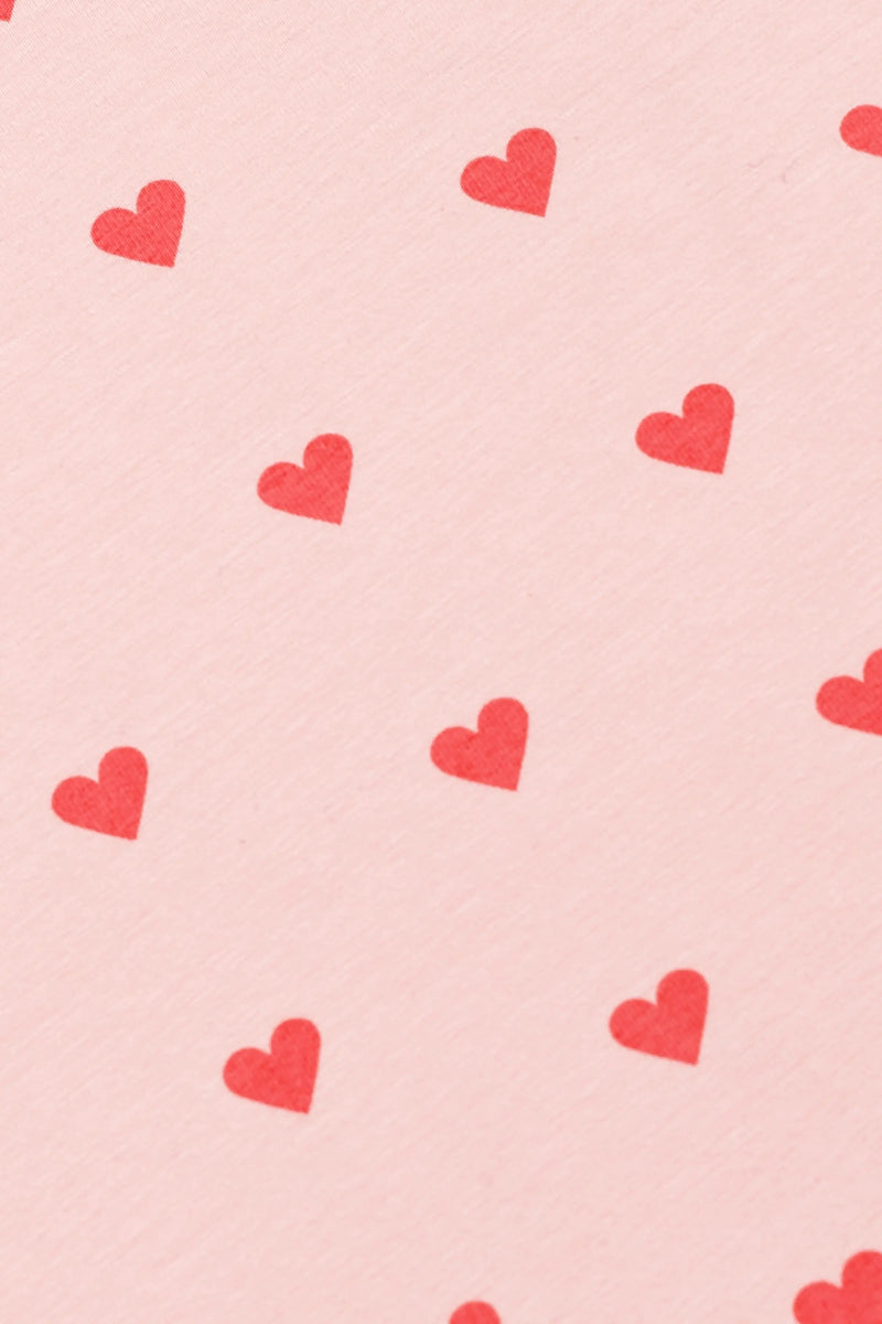 Baby Top Knot Cap - Pink Hearts