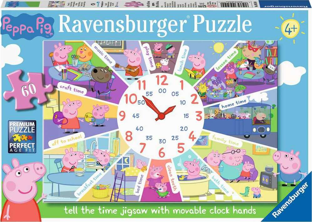 Peppa Pig Tell the Time Puzzle with Movable Clock Hands – Flying Pig Toys