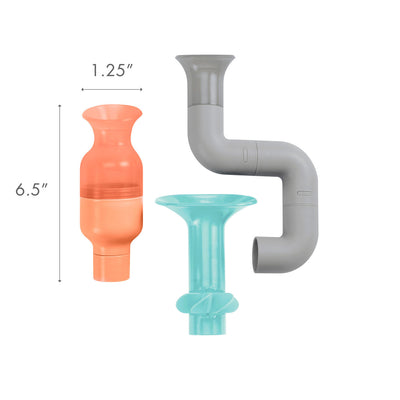 Boon Tubes Building Bath Toy Set, 3 Piece - Variety of Colors