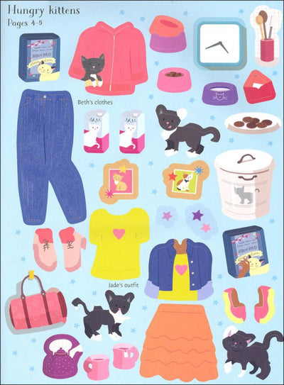 Sticker Dolly Dressing Cats and Kittens
