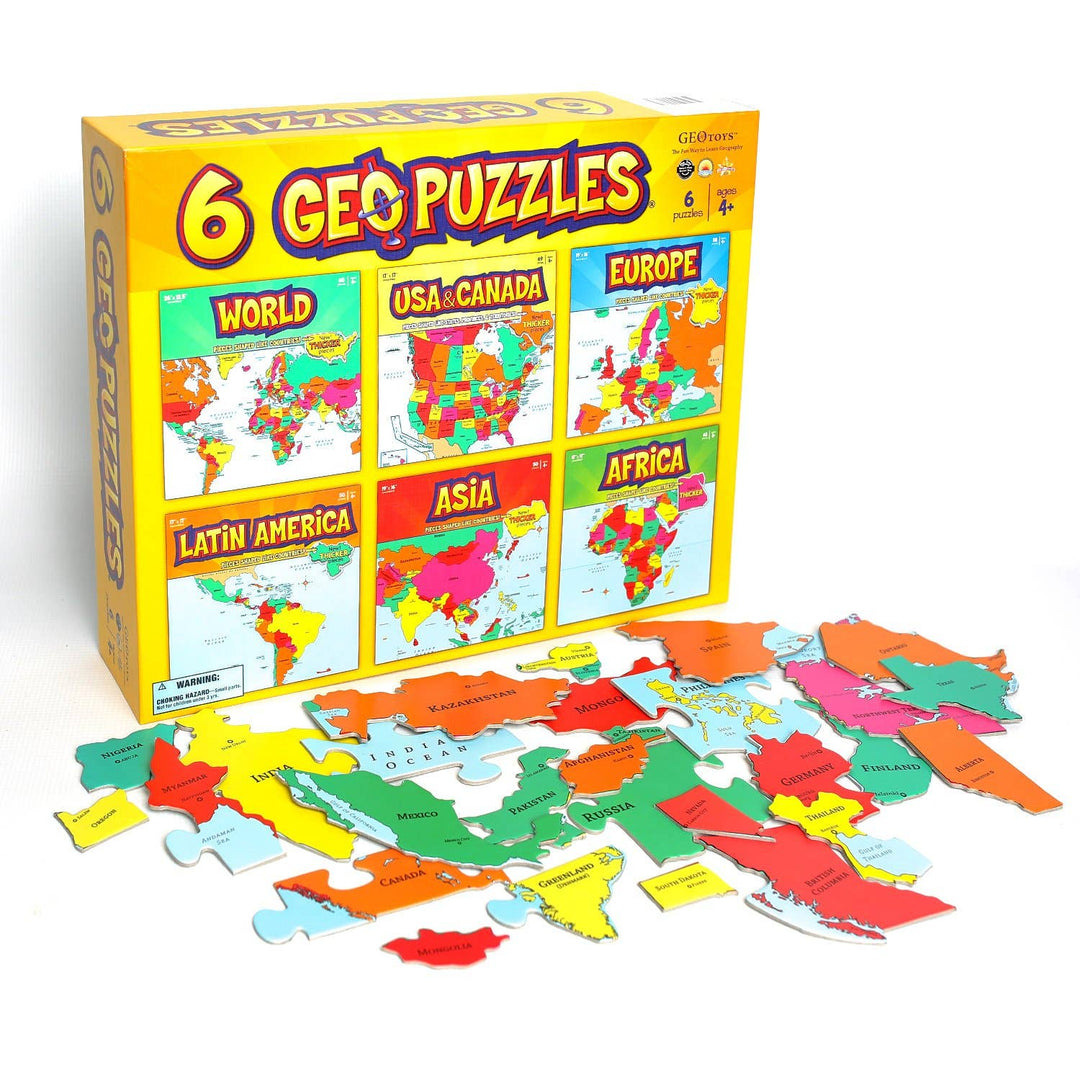 6 GeoPuzzles One Box Flying Pig Toys